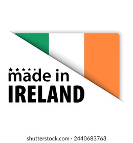 Made in Ireland graphic and label. Element of impact for the use you want to make of it.