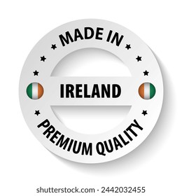 Made in Ireland graphic and label. Element of impact for the use you want to make of it.