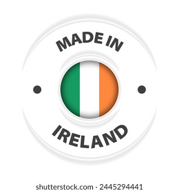 Made in Ireland graphic and label. Element of impact for the use you want to make of it.