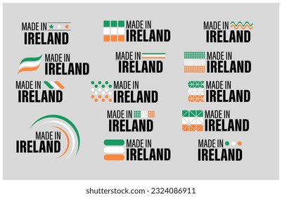 Made in Ireland graphic and label set. Element of impact for the use you want to make of it.