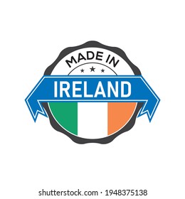 Made in IRELAND logo badge with  flag