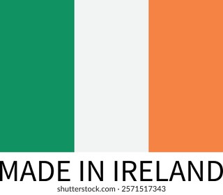 Made in Ireland product icon . Made in Ireland flag label icon . Vector illustration