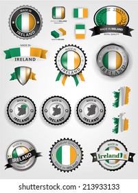 Made in Ireland Seals, Irish Flag (Vector Art)