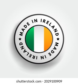 Made in Ireland text emblem badge, concept background