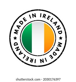 Made in Ireland text emblem badge, concept background