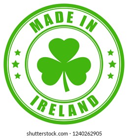 Made in Ireland vector label isolated on white background