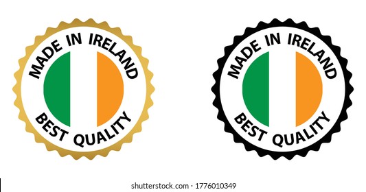 made in Ireland vector stamp. badge with Ireland flag