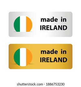 made in Ireland vector stamp. badge with Ireland flag
