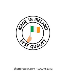 made in Ireland vector stamp. badge with Ireland flag