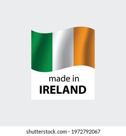 made in Ireland vector stamp. badge with Ireland flag