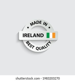 made in Ireland vector stamp. badge with Ireland flag