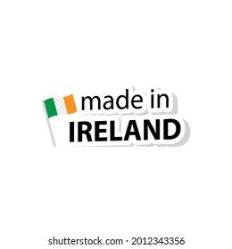 made in Ireland vector stamp. badge with Ireland flag