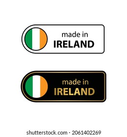 en Irlanda, sello vectorial. insignia con bandera de Irlanda