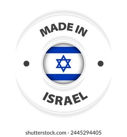 Made in Israel graphic and label. Element of impact for the use you want to make of it.