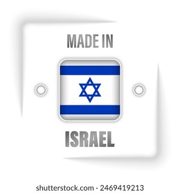 Made in Israel graphic and label. Element of impact for the use you want to make of it.