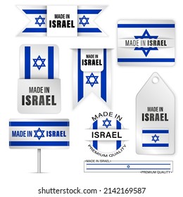 Made in Israel graphics and labels set. Some elements of impact for the use you want to make of it.