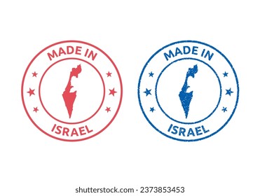 made in Israel labels set, made in State of Israel product stamp