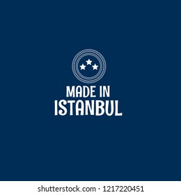 made in istambul emblem, label, badge. vintage stamp.package label. vector illustration