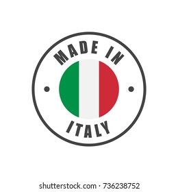 "Made in Italy" badge with Italian flag