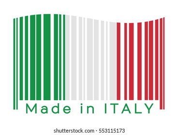 Sticker /" Made in Italy /" Tricolor Italy Italia Vespa Decor Barcode