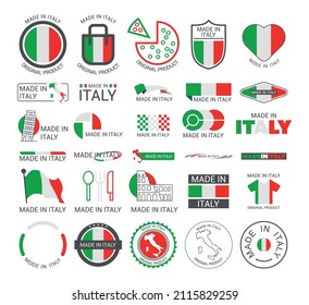 Made in Italy. Collection of Italian logos and stickers.