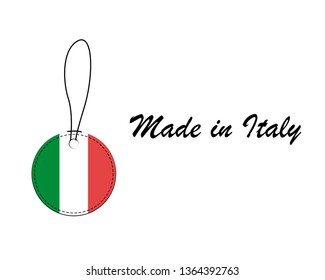 Made in Italy concept, label isolated on white background. Vector