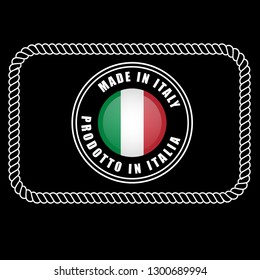 Made in Italy emblem,emblem with Italian language Prodotto in Italia inside