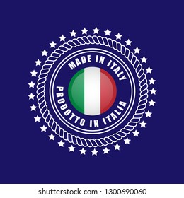 Made in Italy emblem,emblem with Italian language Prodotto in Italia inside