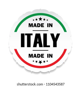 Made in Italy flag button label  banner icon Sticker Thai design, on white background.vector