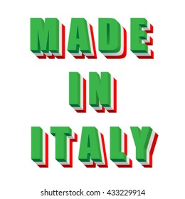 Made in Italy, flag font, vector
