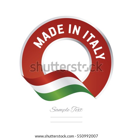 Made in Italy flag red color label button banner