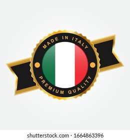 Made in Italy Gold Label Vector Illustration Template design