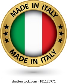 Made in Italy gold label, vector illustration
