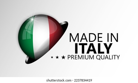 Hecho en Italia gráfico y etiqueta. Elemento de impacto para el uso que desea hacer de él.