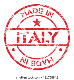 Made in Italy grunge rubber stamp