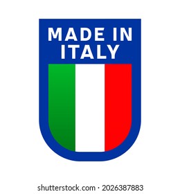 Made in italy icon. national country flag Stamp sticker. Vector illustration Simple icon with flag