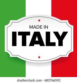 Made in Italy label vector and flag