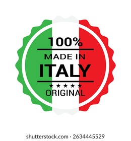 made in Italy labels. made in Italy logo. The sign Original premium quality. Framed with the flag of the country vector illustration.