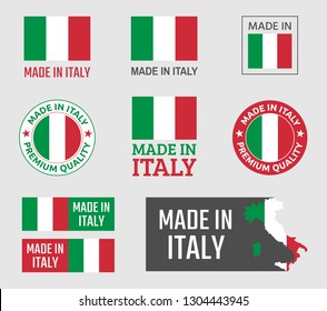 made in Italy labels set, Italian product emblem