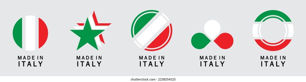 Made in Italy logo, Made in Italy labels. Italy product sticker, Vector illustration