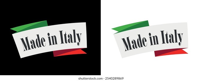 Made in Italy na fita da bandeira