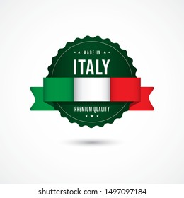 Made in Italy Premium Quality Label Badge Vector Template Design Illustration
