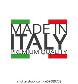 Made in Italy, premium quality sticker with Italian color, vector illustration