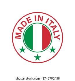 Hecho en Italia. Icono de vector de bandera de Ronda Italia