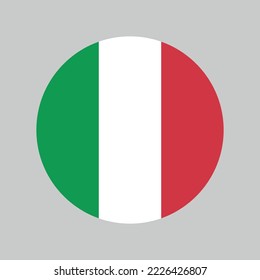 made in Italy, round with italian national flag colors, circle vector icon