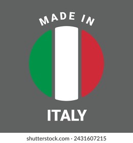 Made in Italy round sign symbol. isolated