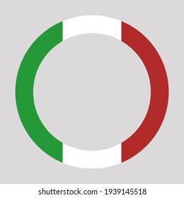 Made in Italy, rounded rectangles. Vector logo isolated on gray background.