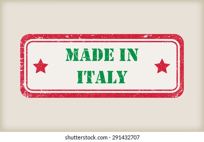 Made in Italy rubber stamp.Vector illustration.