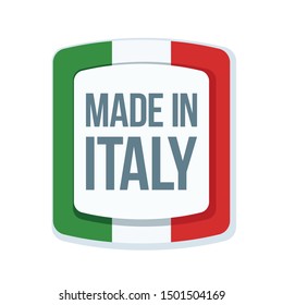 Made in Italy Shield sign with ribbon illustration