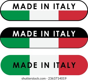 Made in Italy sign in official national colors. Vector illustration
